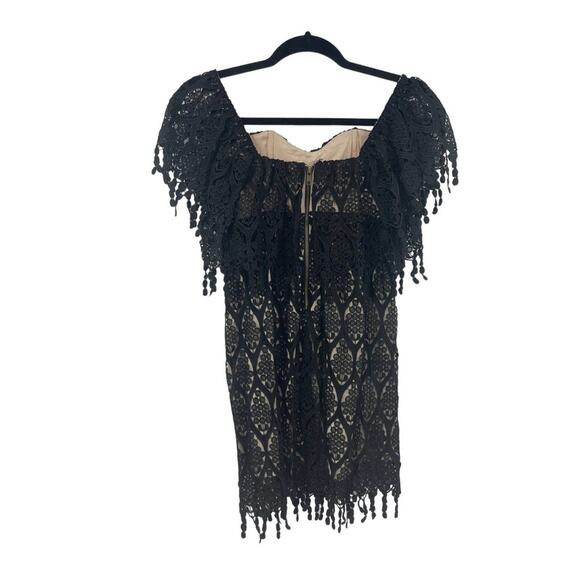 Stone Cold Fox Dress Womens Size XS/S Iowa Off The Shoulder Black Lace Overlay - Picture 6 of 7